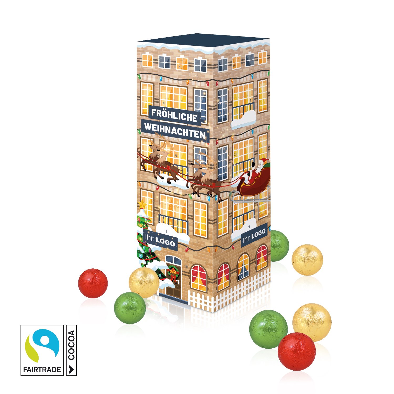 Adventskalender "Turm" mit Fairtrade® Schokolade