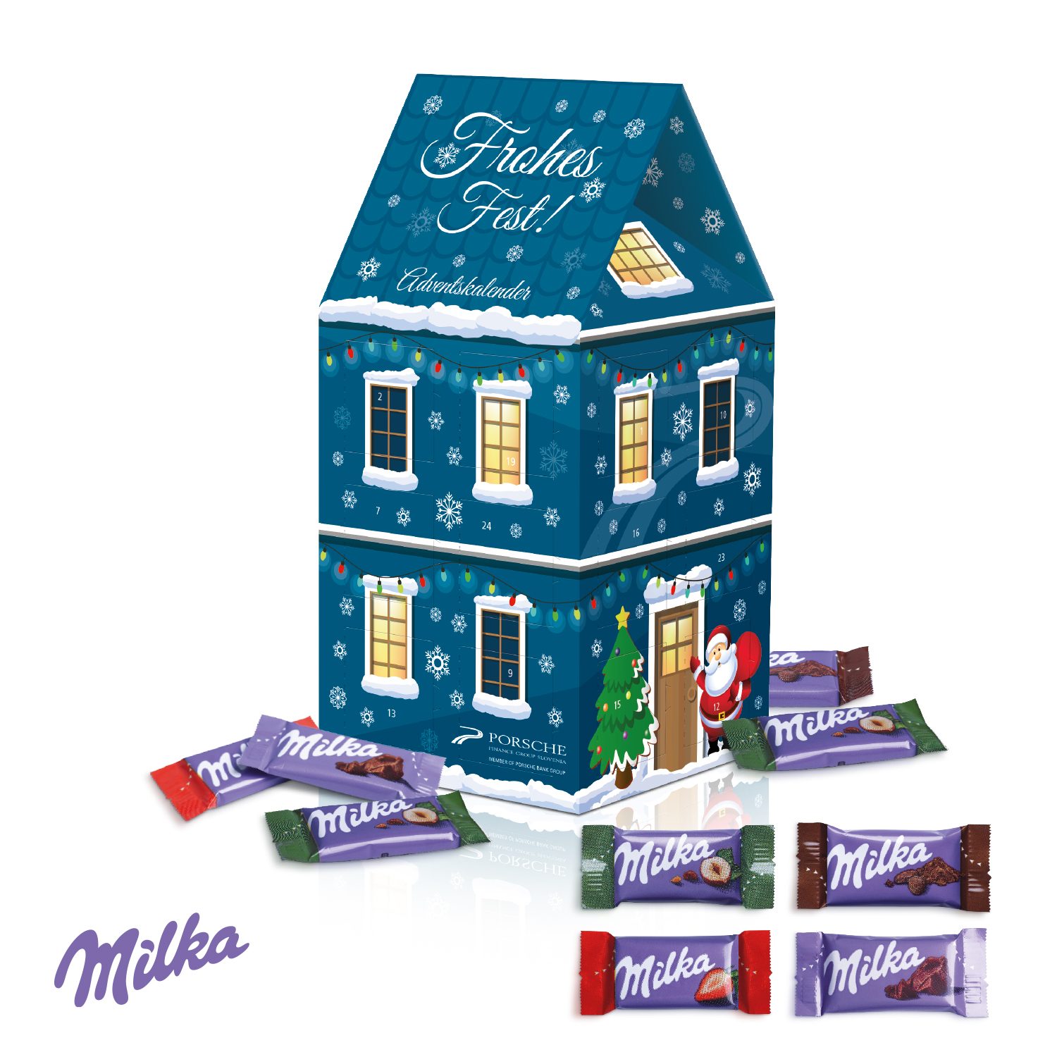 Adventskalender Haus "XL" mit Milka Schokolade