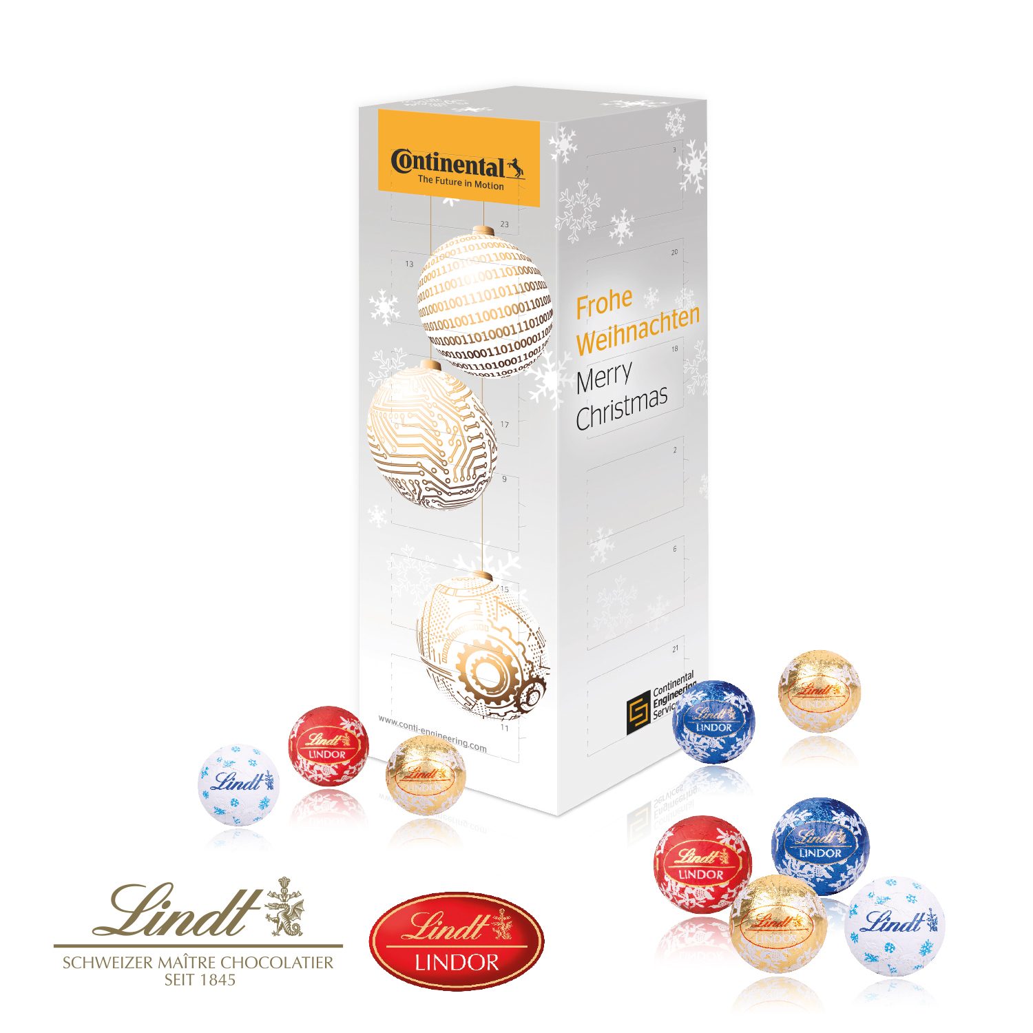 Adventskalender "Turm" mit Lindt Schokolade