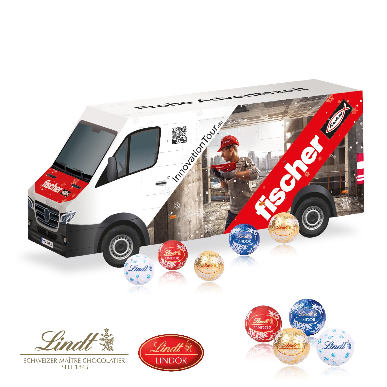 3D Adventskalender "Transporter" mit Lindt Schokolade
