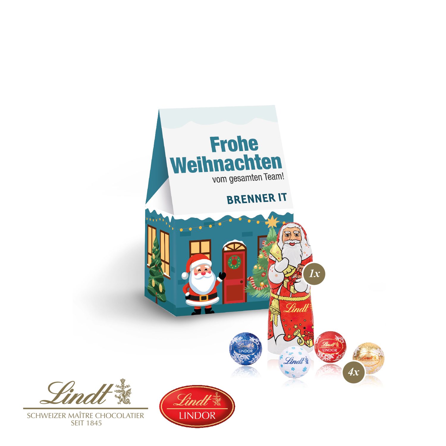 Präsent "Christmas Minis" mit Lindt Minis und Nikolaus