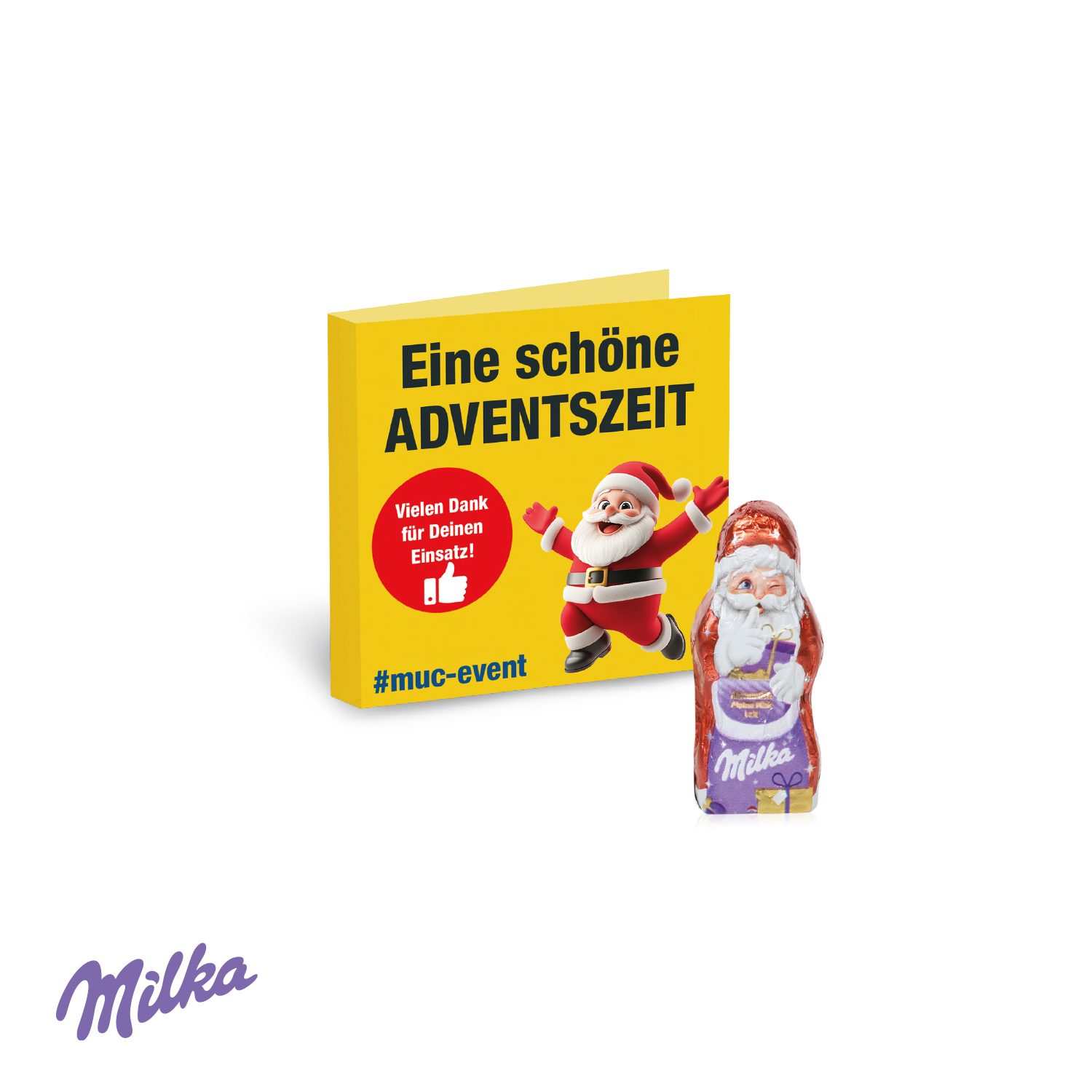 Werbe-Klappkarte mit Weihnachtsmann von Milka