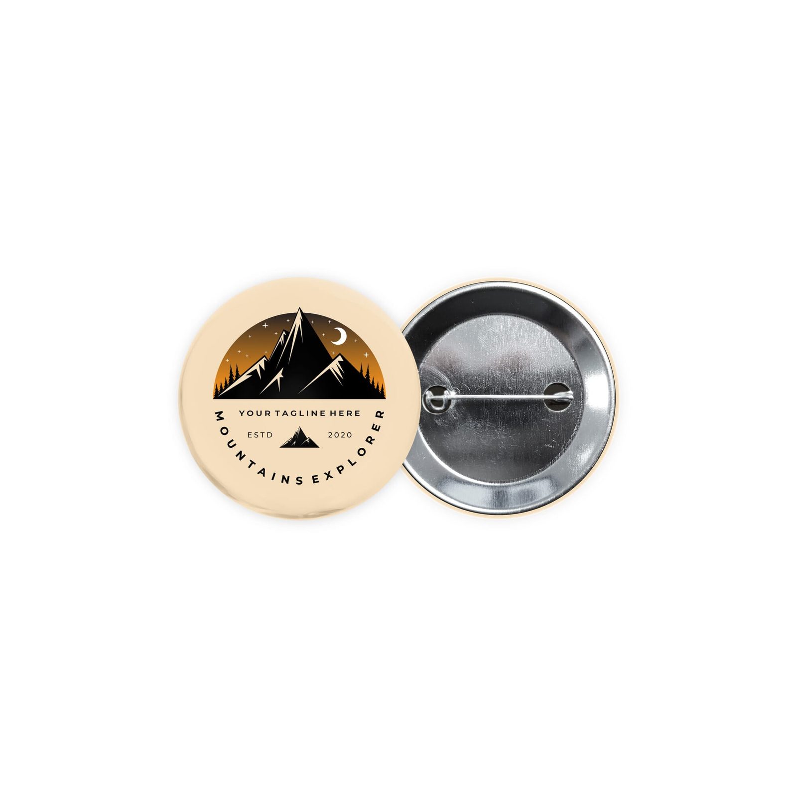 Metallbutton 56mm mit doppelt gesicherter Nadel