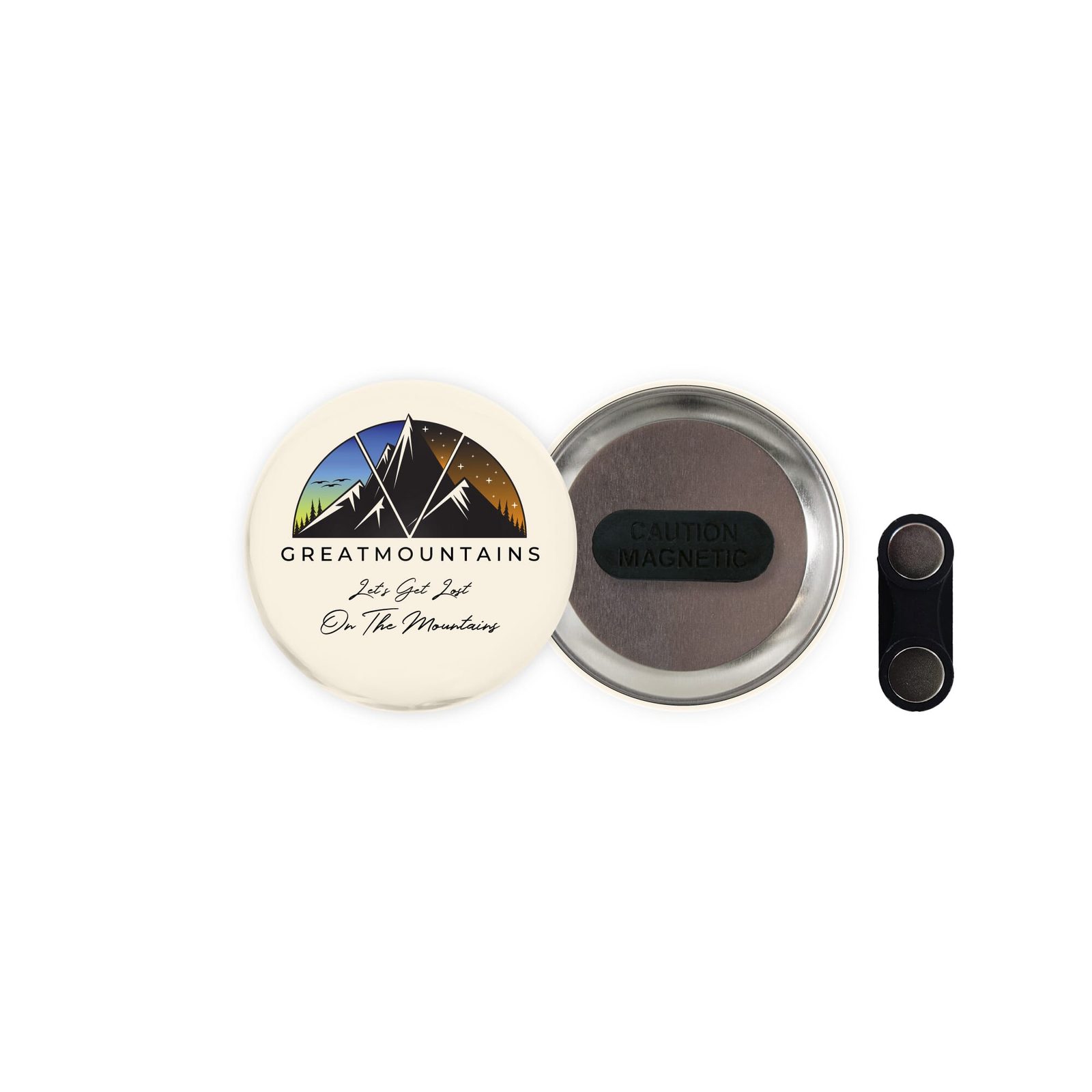 Metallbutton 56mm mit Kleidermagnet extra stark