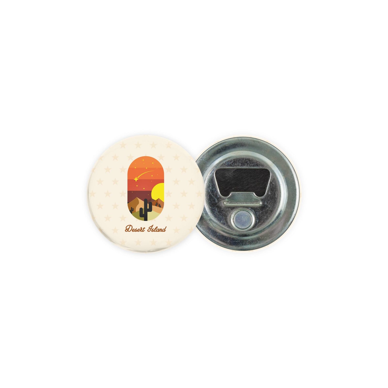 Metallbutton 56mm mit Flaschenöffner und Magnet