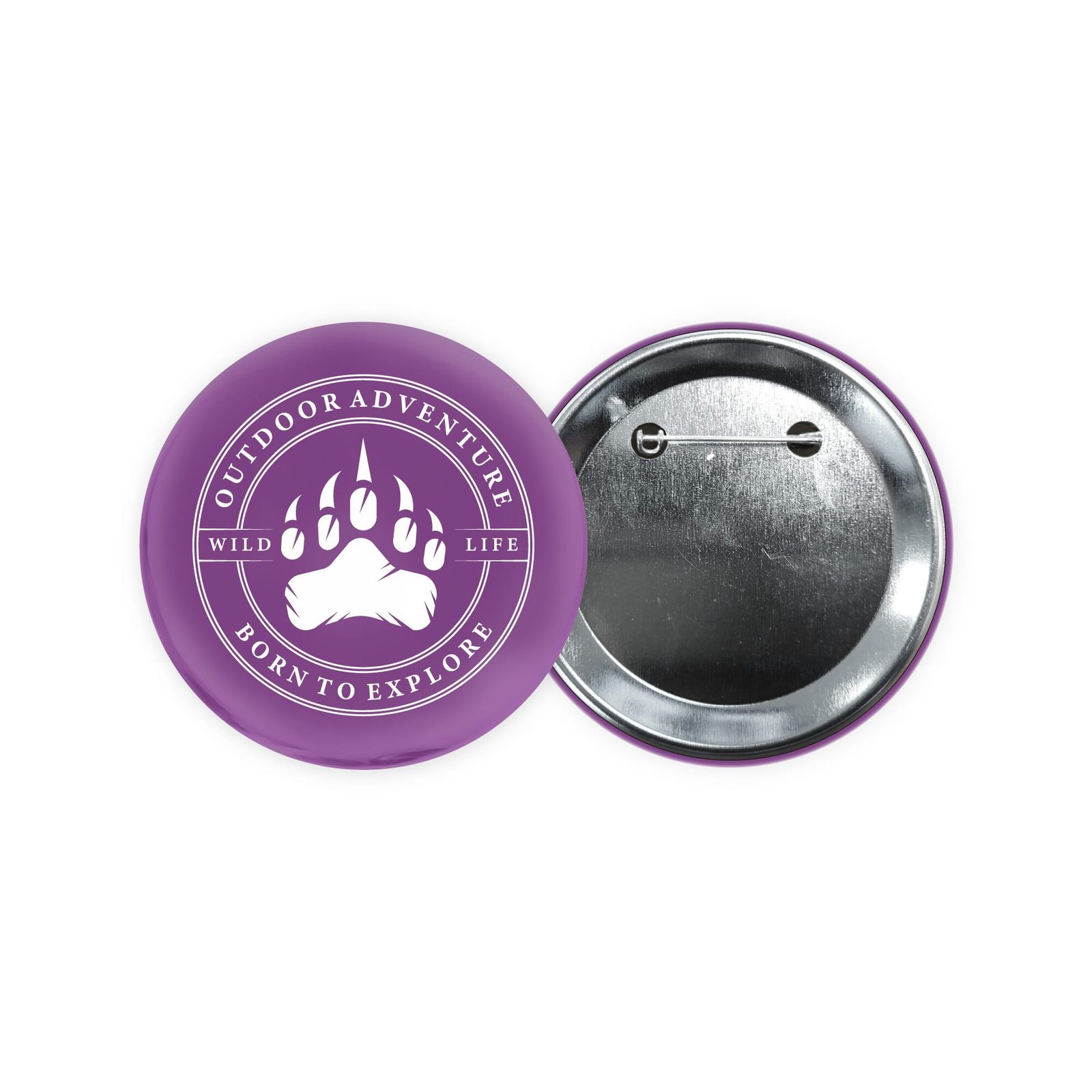 Metallbutton 75mm mit doppelt gesicherter Nadel
