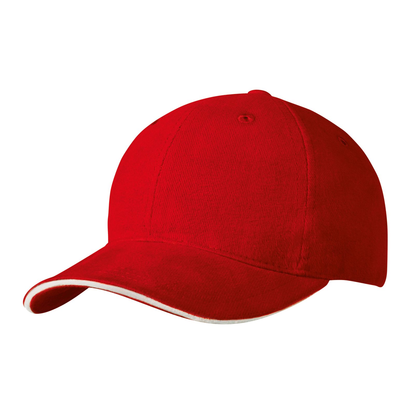 Heavy Brushed Ultimate Sandwich Cap, Rot/Weiß
