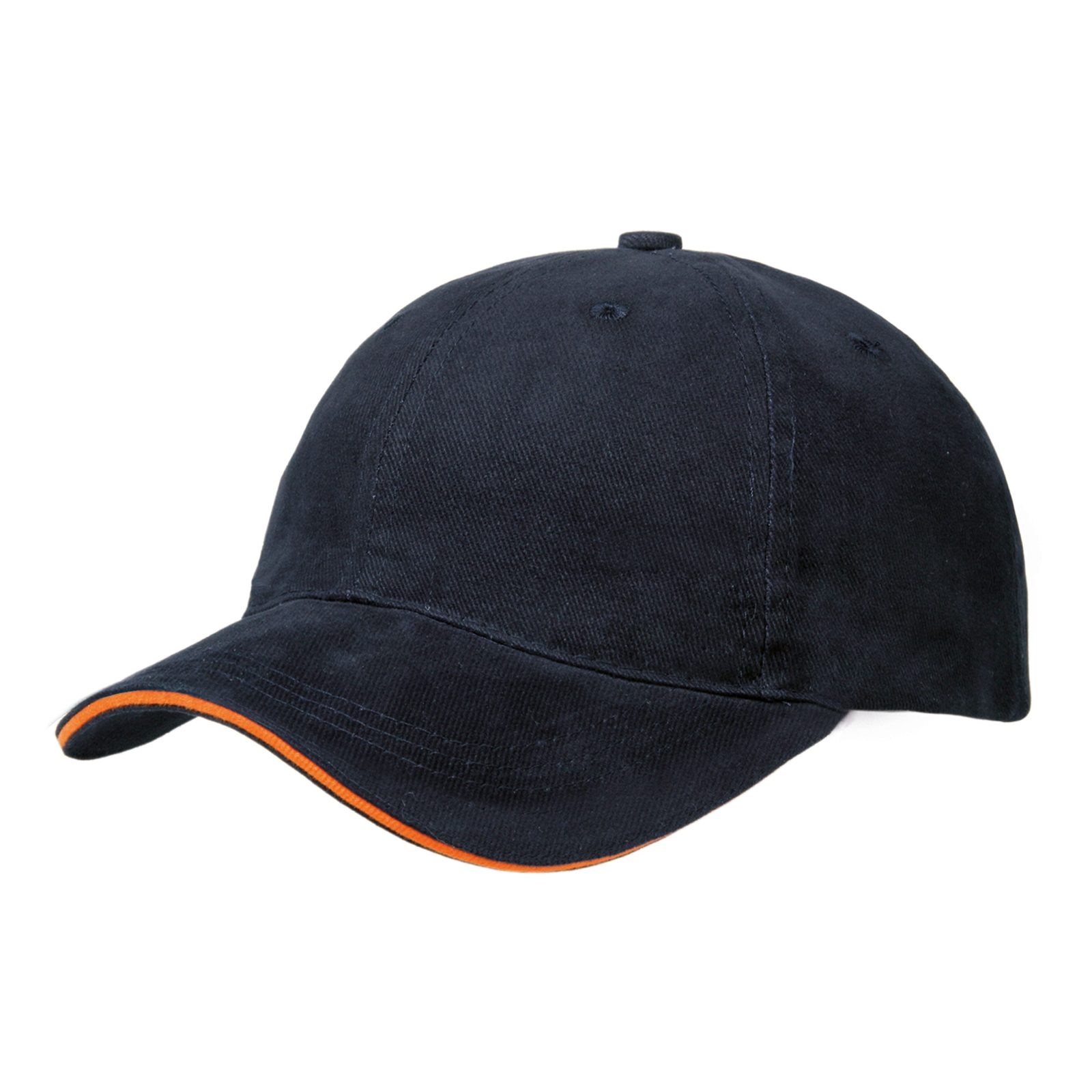 Heavy Brushed Ultimate Sandwich Cap, Marine/Orange