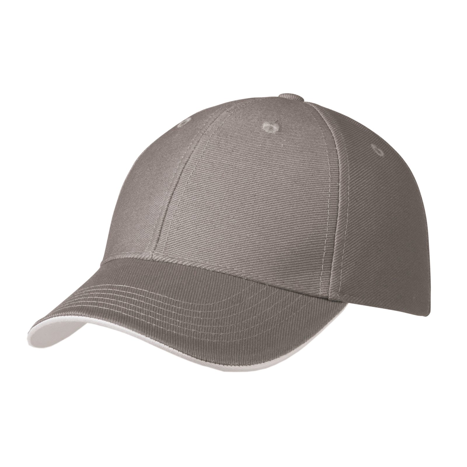 Heavy Twill Duo Tone Strap Cap, Grau/Weiß