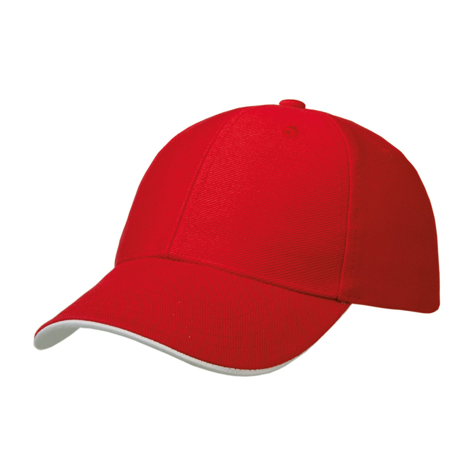 Heavy Twill Duo Tone Strap Cap, Rot/Weiß