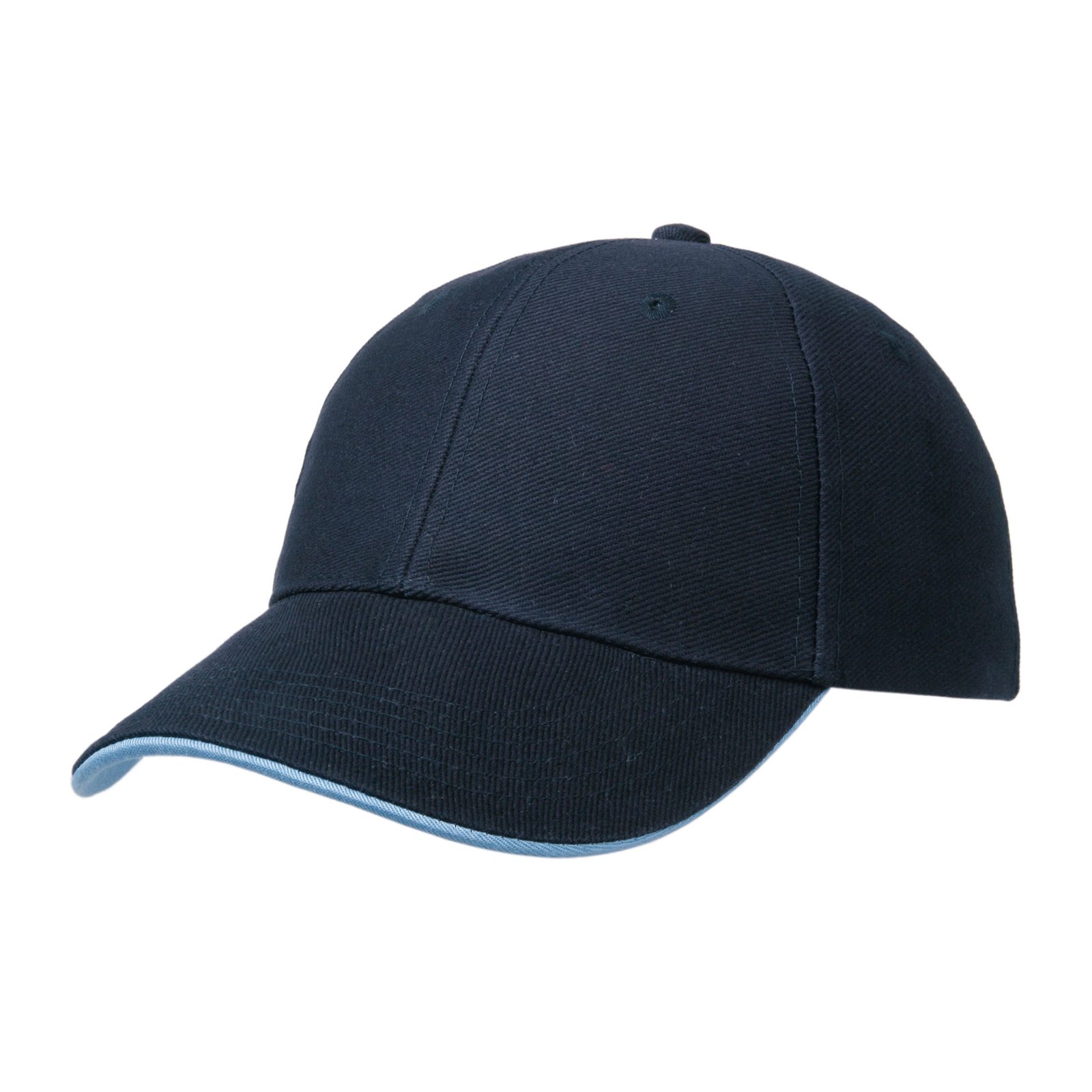 Heavy Twill Duo Tone Strap Cap, Marine/Hellblau