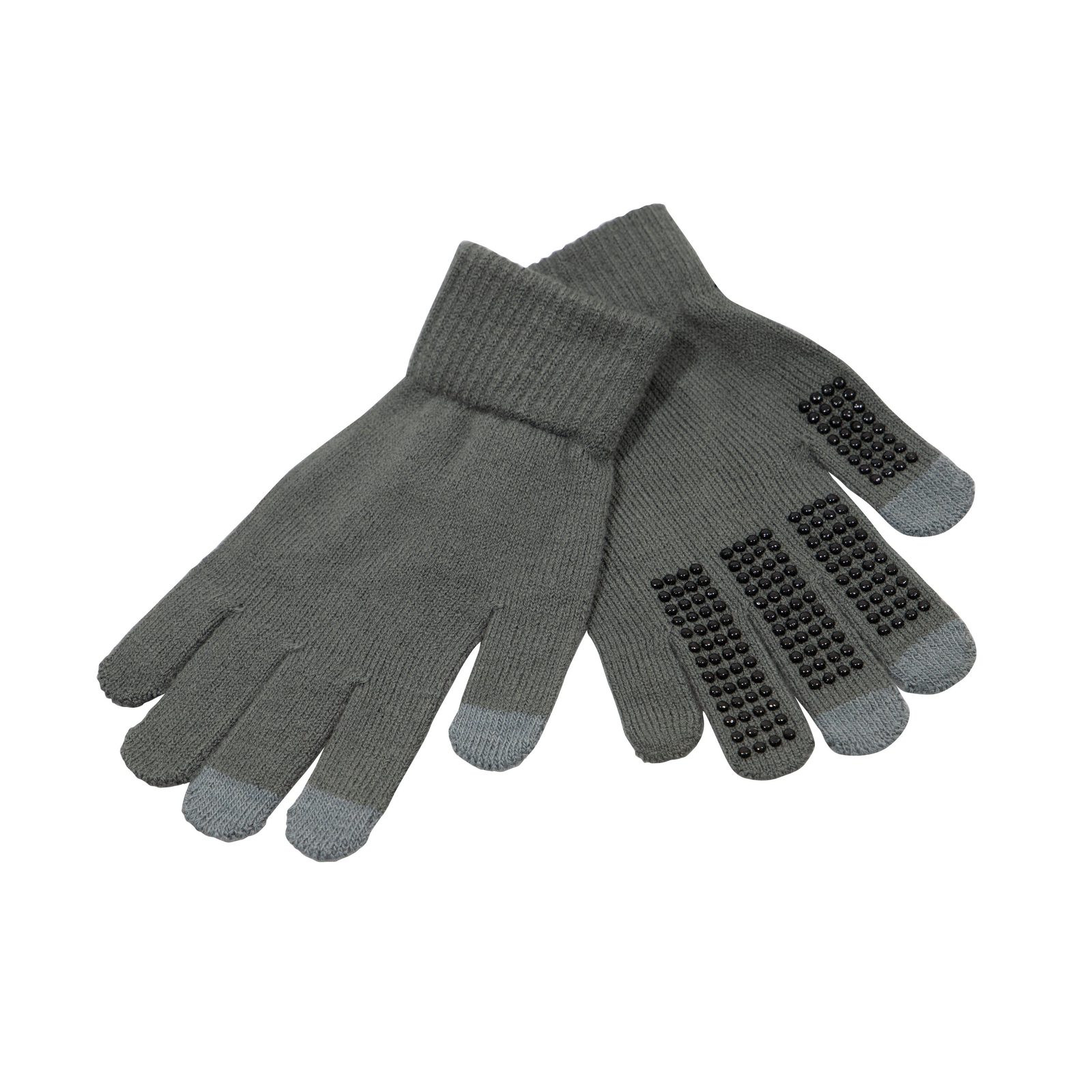 Text Gloves With Dots, Dunkel Grau