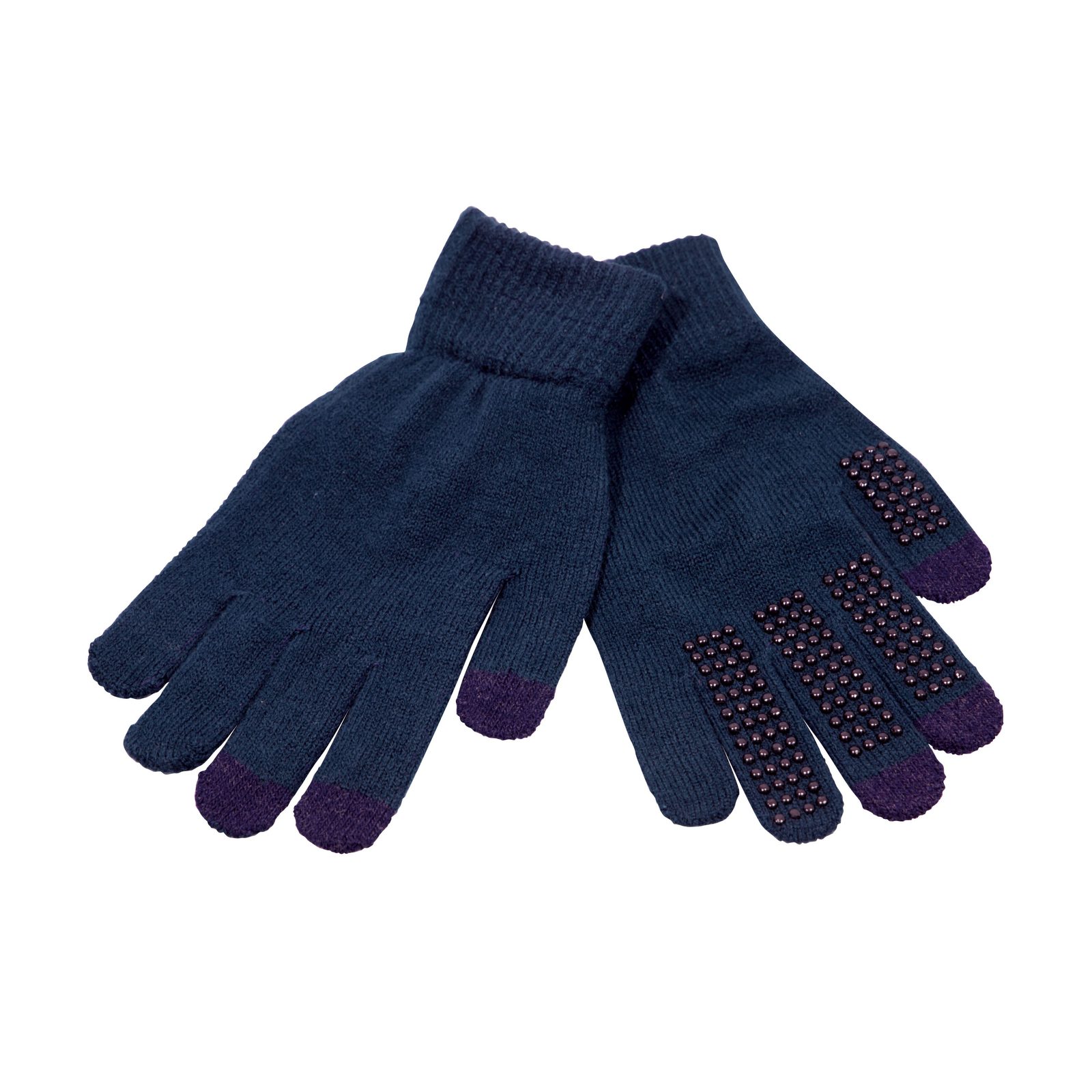 Text Gloves With Dots, Marine