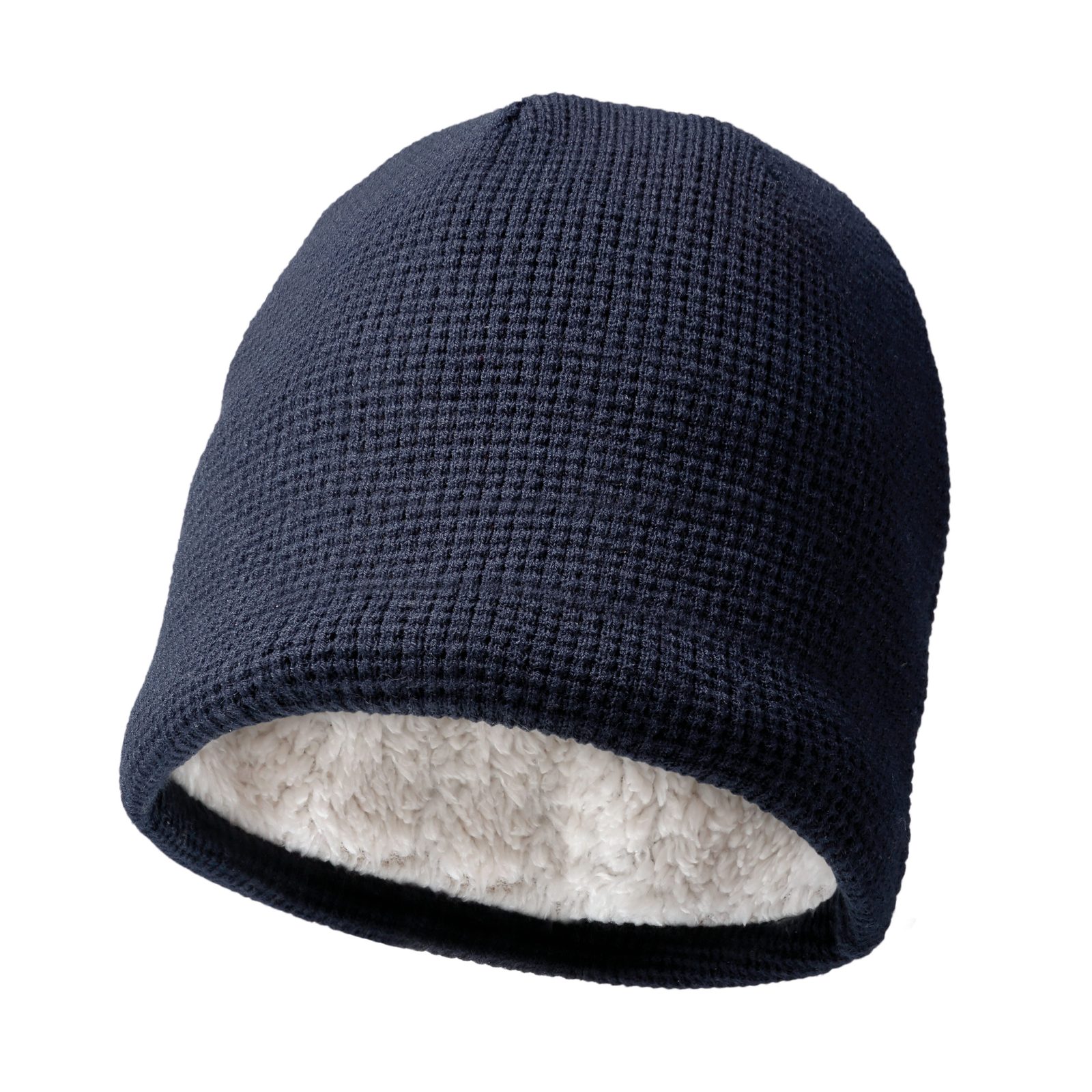 Luxury Beanie With Teddy Lining, Marine