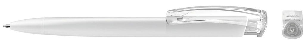 TRINITY K transparent RECY Druckkugelschreiber, weiss
