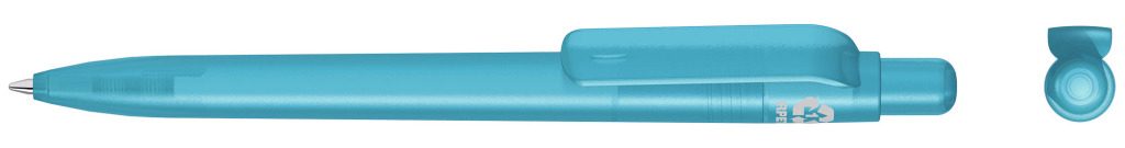 RECYCLED PET PEN FUTURE frozen Druckkugelschreiber, cyan