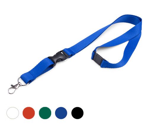 Schlüsselband ohne Druck mit Metallkarabiner, Kunststoffschnalle und Sicherheitsverschluss (Modell 1.4)