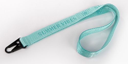 Tiefengewebtes Nylon-Schlüsselband mit Karabinerhaken aus Metall William (Modell 13.1)