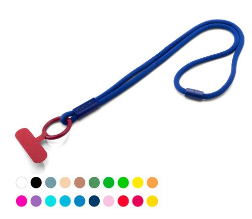 MIX'N'MATCH Schlüsselband Dragonfly – Marineblaue Kordel, burgunderrotes Zubehör (Modell 7.3)