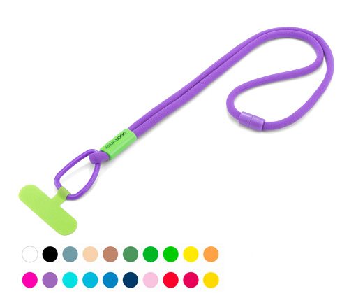 MIX'N'MATCH Schlüsselband Octopus – lila Kordel, limettengrünes Zubehör (Modell 7.4)