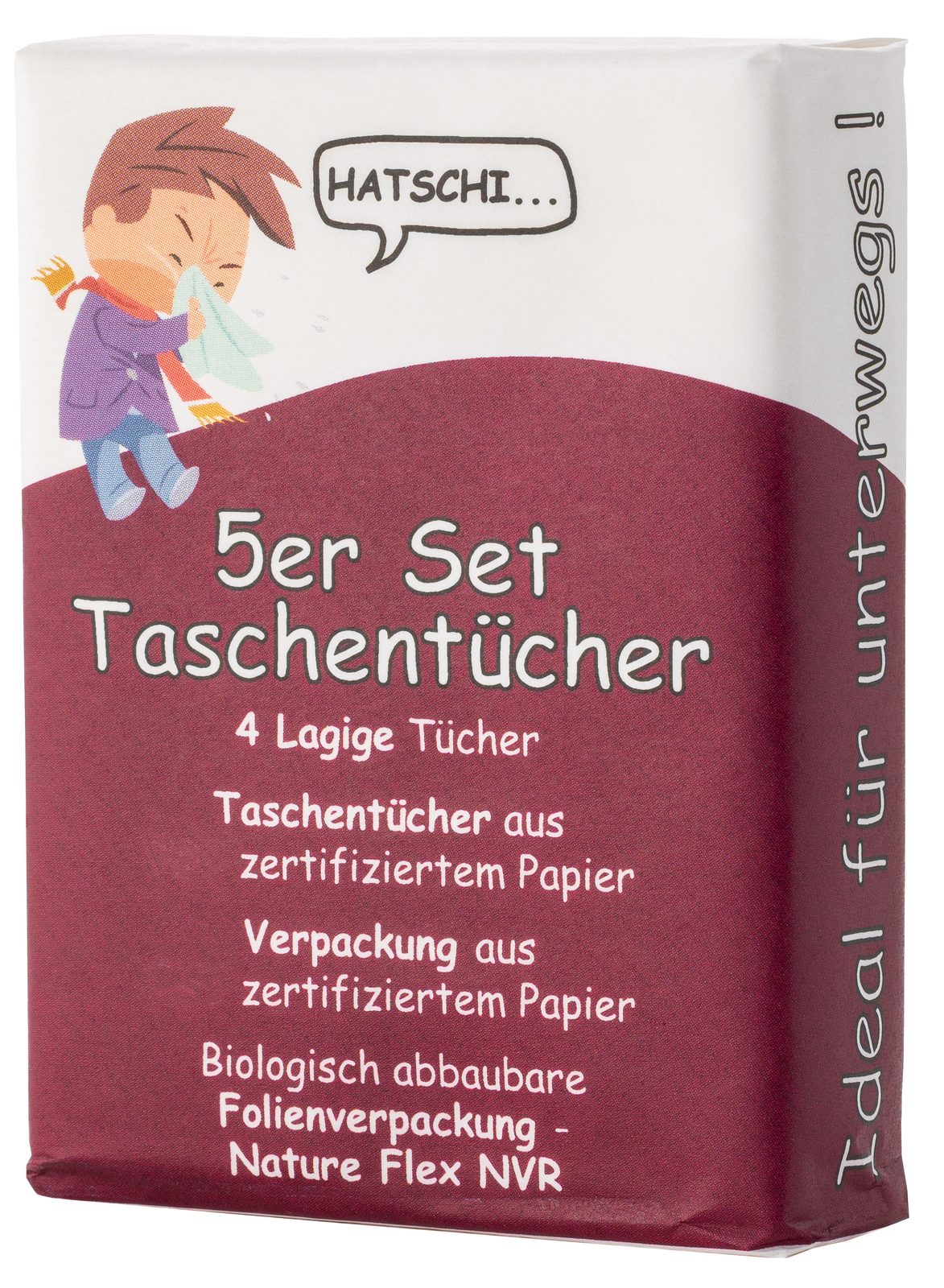 5er Set Taschentücher in Papierverpackung