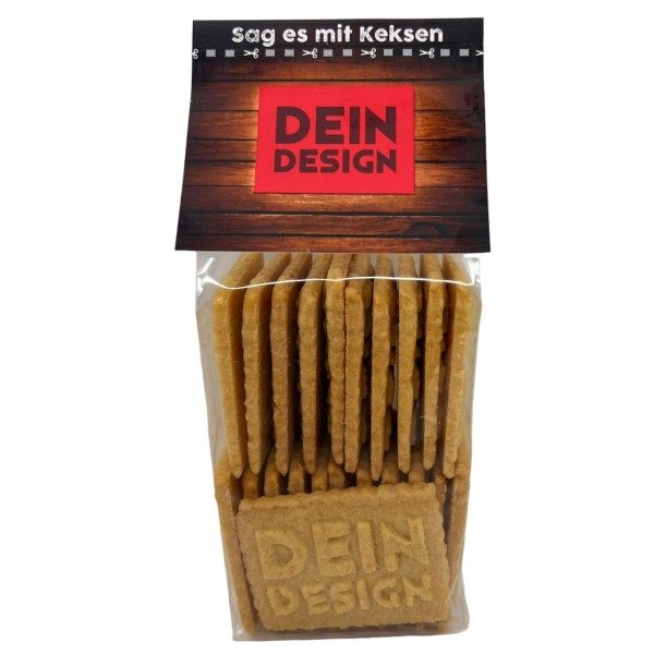 235 g Blockbodenbeutel mit eigenem Keksreiter