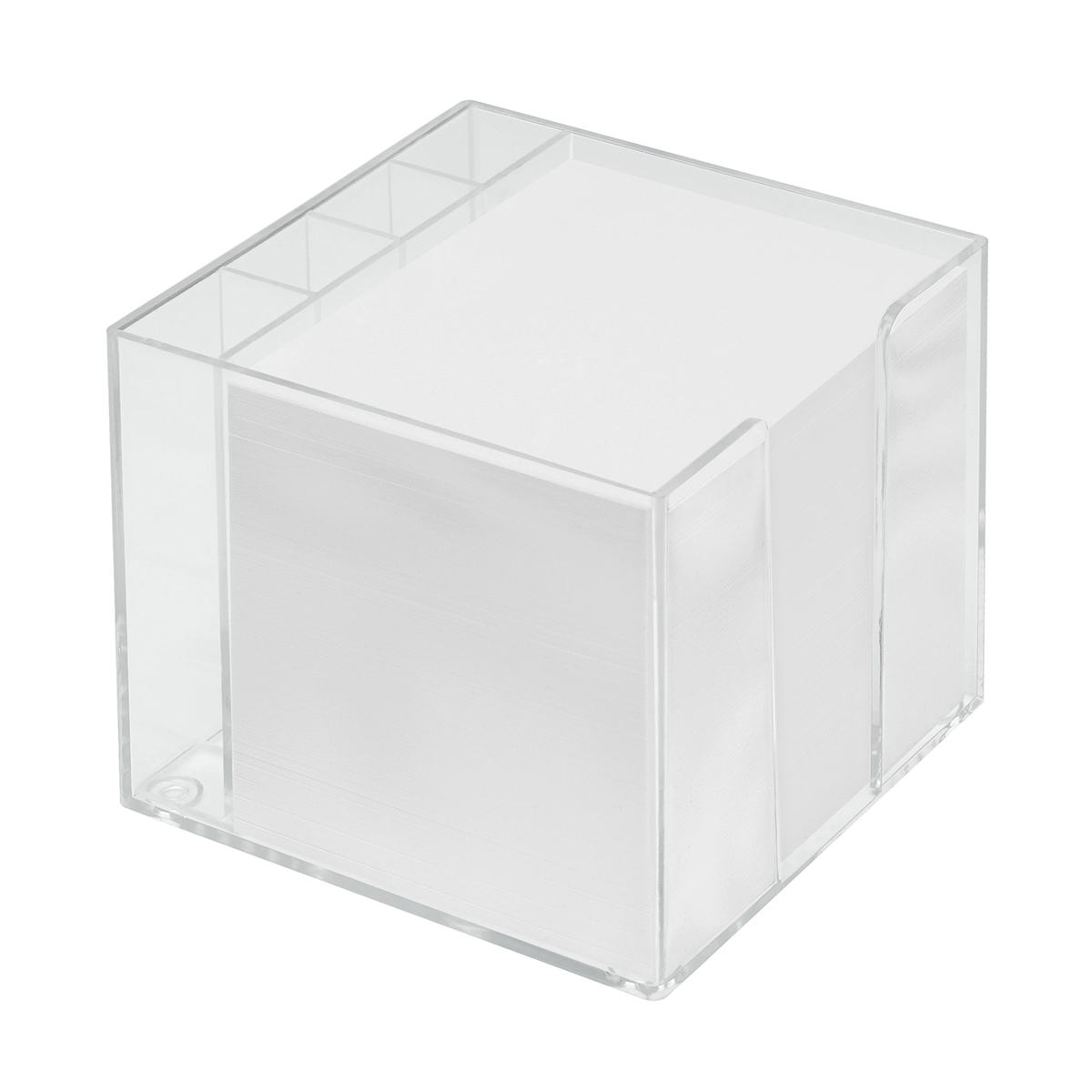 Zettelbox mit Köcher "Epsilon", transparent
