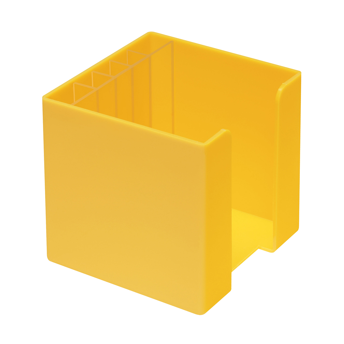 Zettelbox mit Köcher "Alpha", gelb