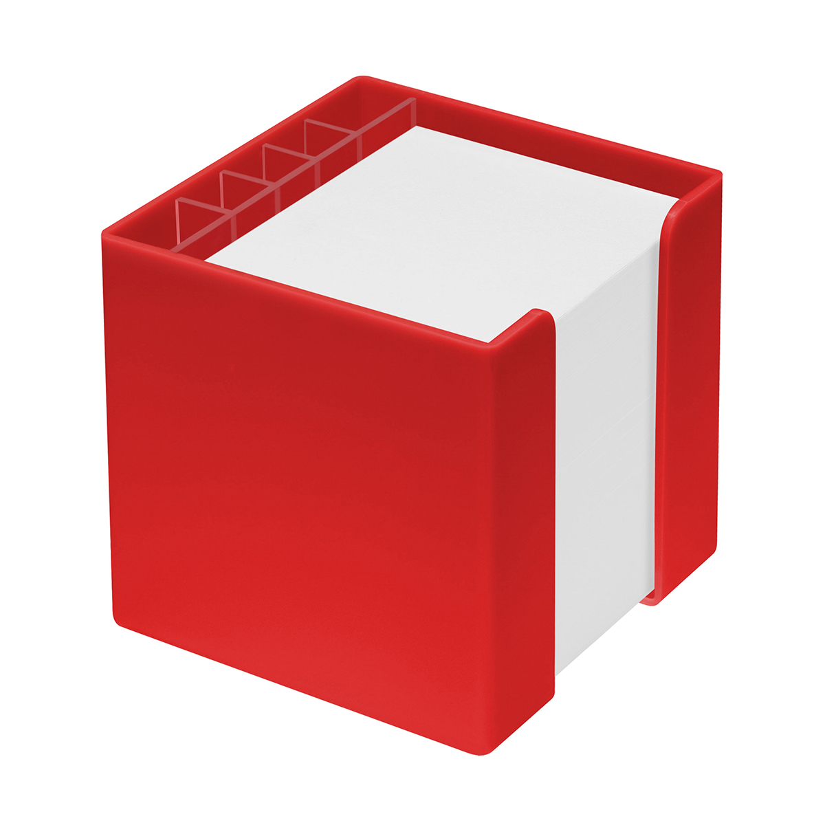 Zettelbox mit Köcher "Alpha", rot