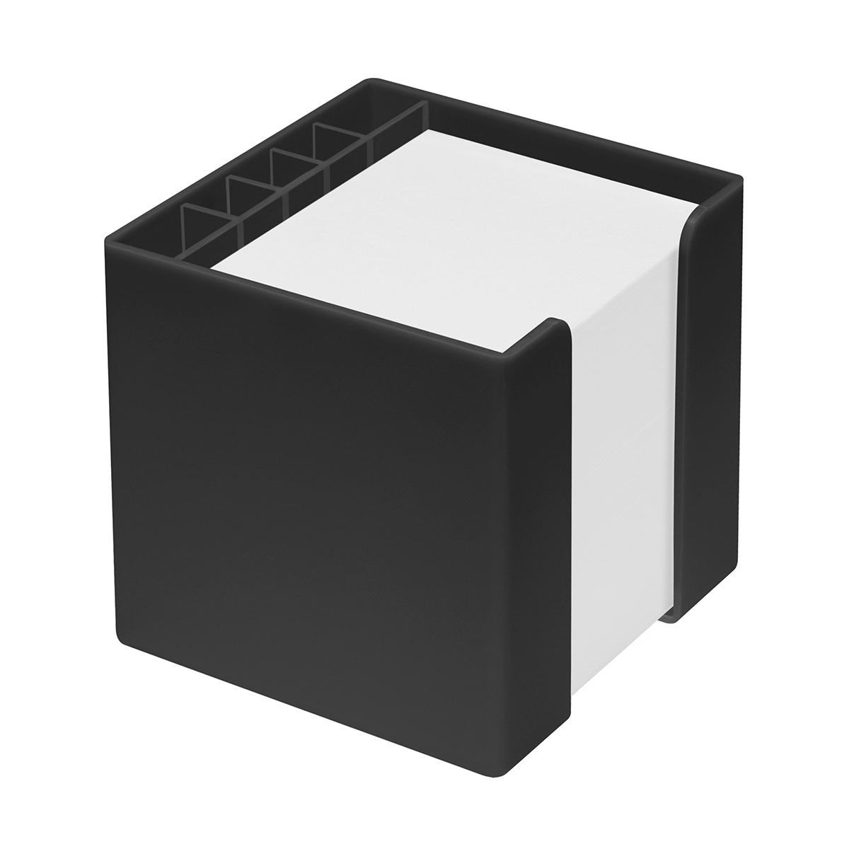 Zettelbox mit Köcher "Alpha", schwarz