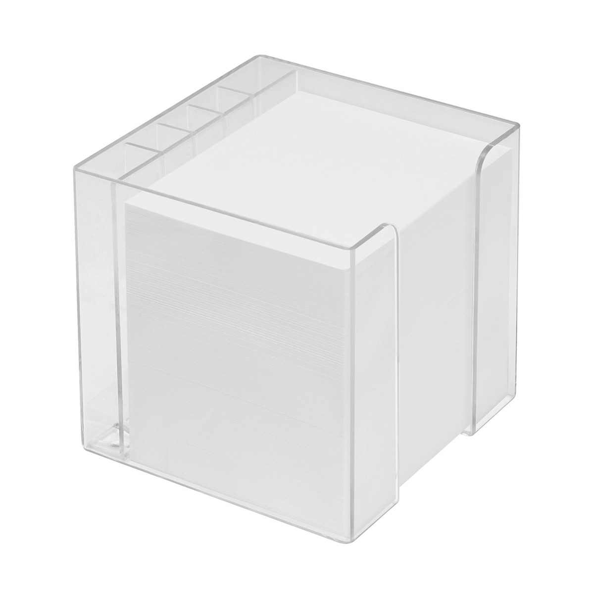 Zettelbox mit Köcher "Alpha", transparent