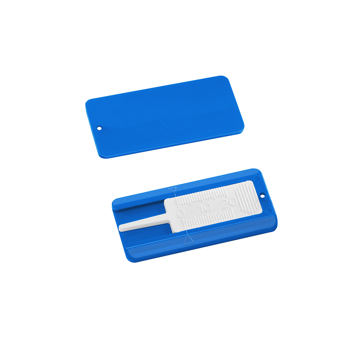 Reifenprofiltiefenmesser, Prüfer weiß, Gehäuse blau
