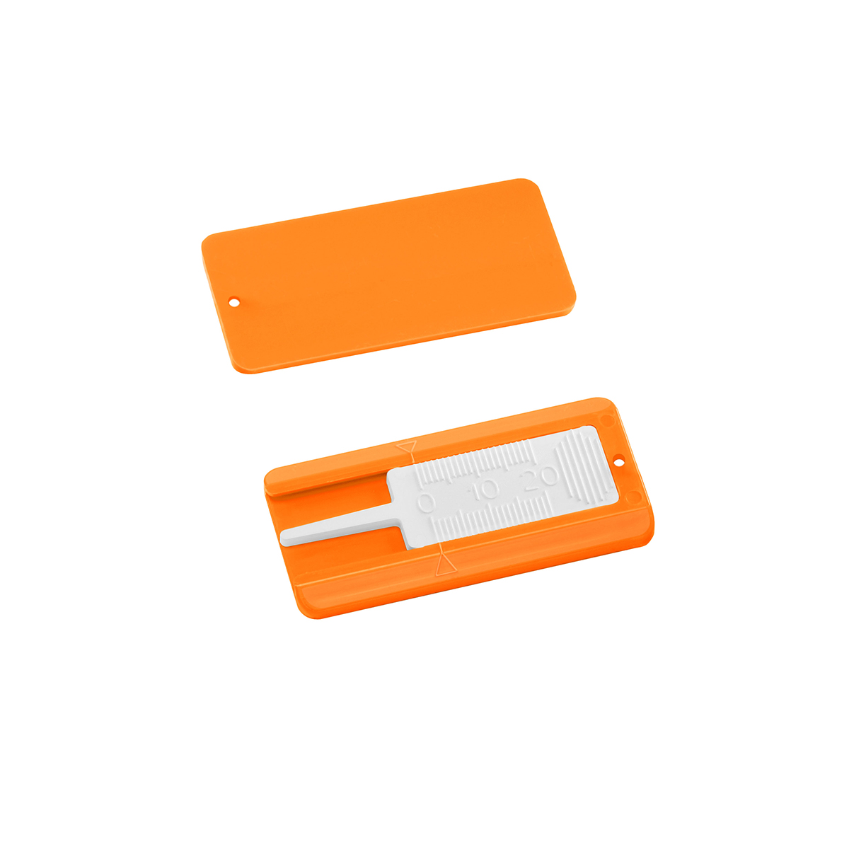 Reifenprofiltiefenmesser, Prüfer weiß, Gehäuse orange
