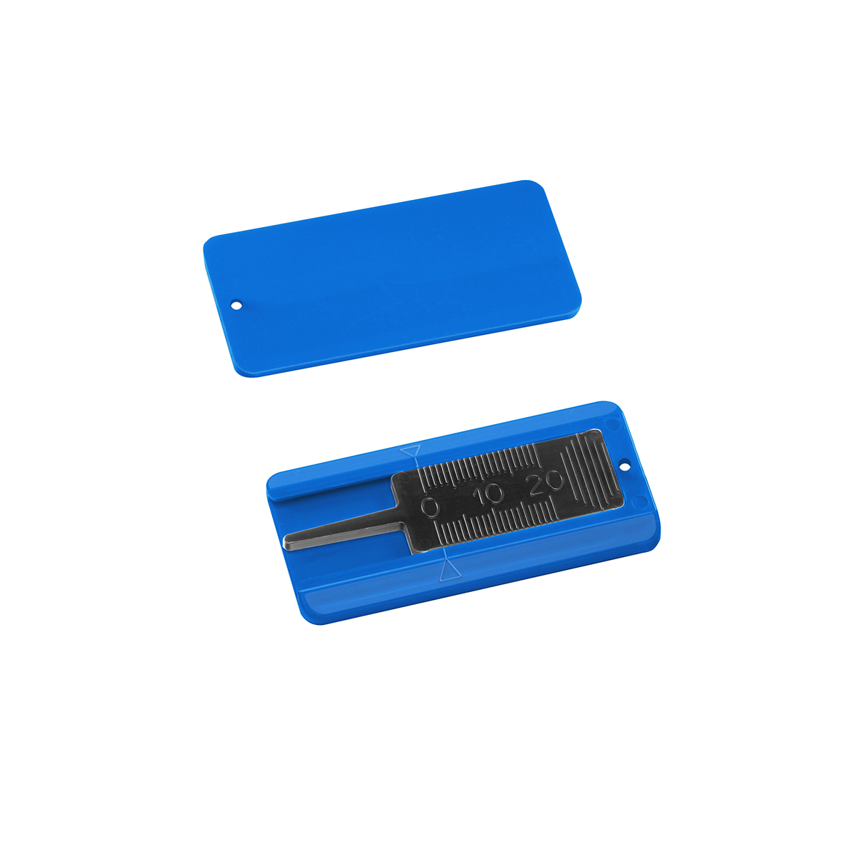 Reifenprofiltiefenmesser, Prüfer schwarz, Gehäuse blau