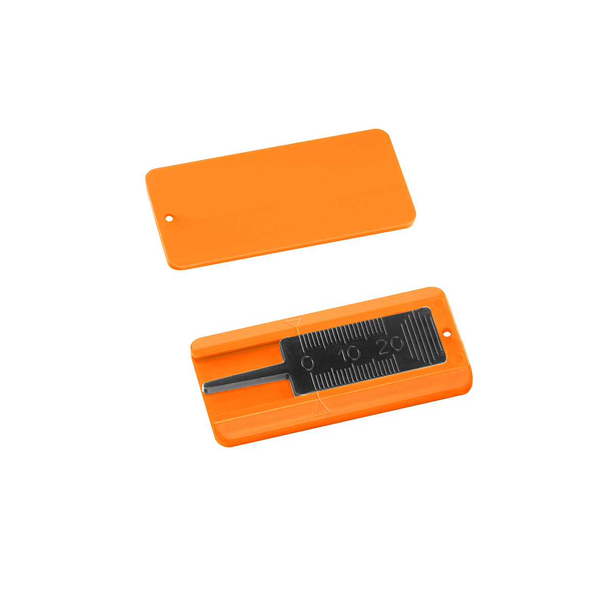 Reifenprofiltiefenmesser, Prüfer schwarz, Gehäuse orange