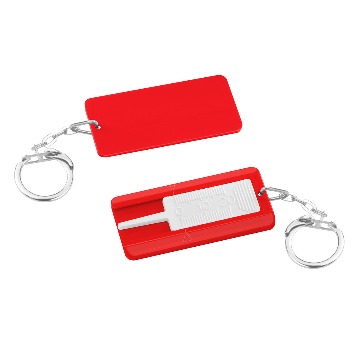 Reifenprofiltiefenmesser, Prüfer weiß, Gehäuse rot