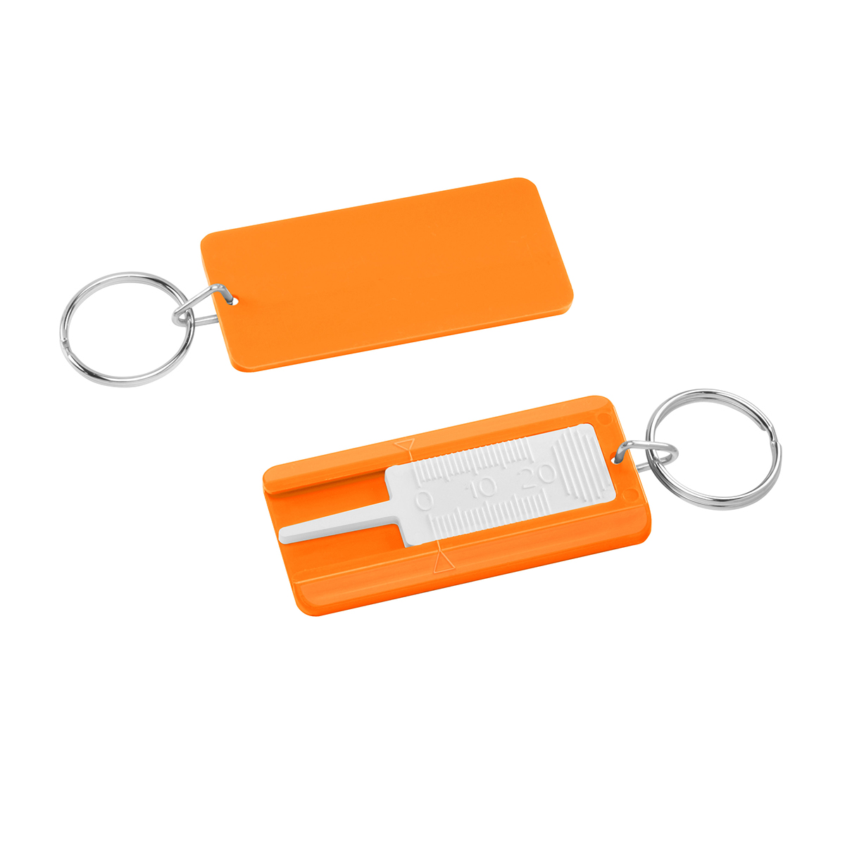 Reifenprofiltiefenmesser, Prüfer weiß, Gehäuse orange
