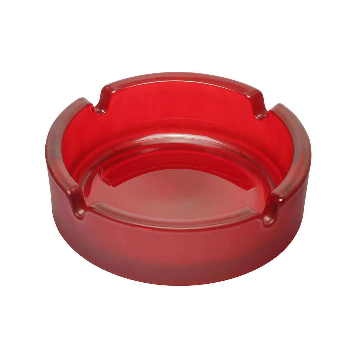 Glasaschenbecher, gefrostet rot