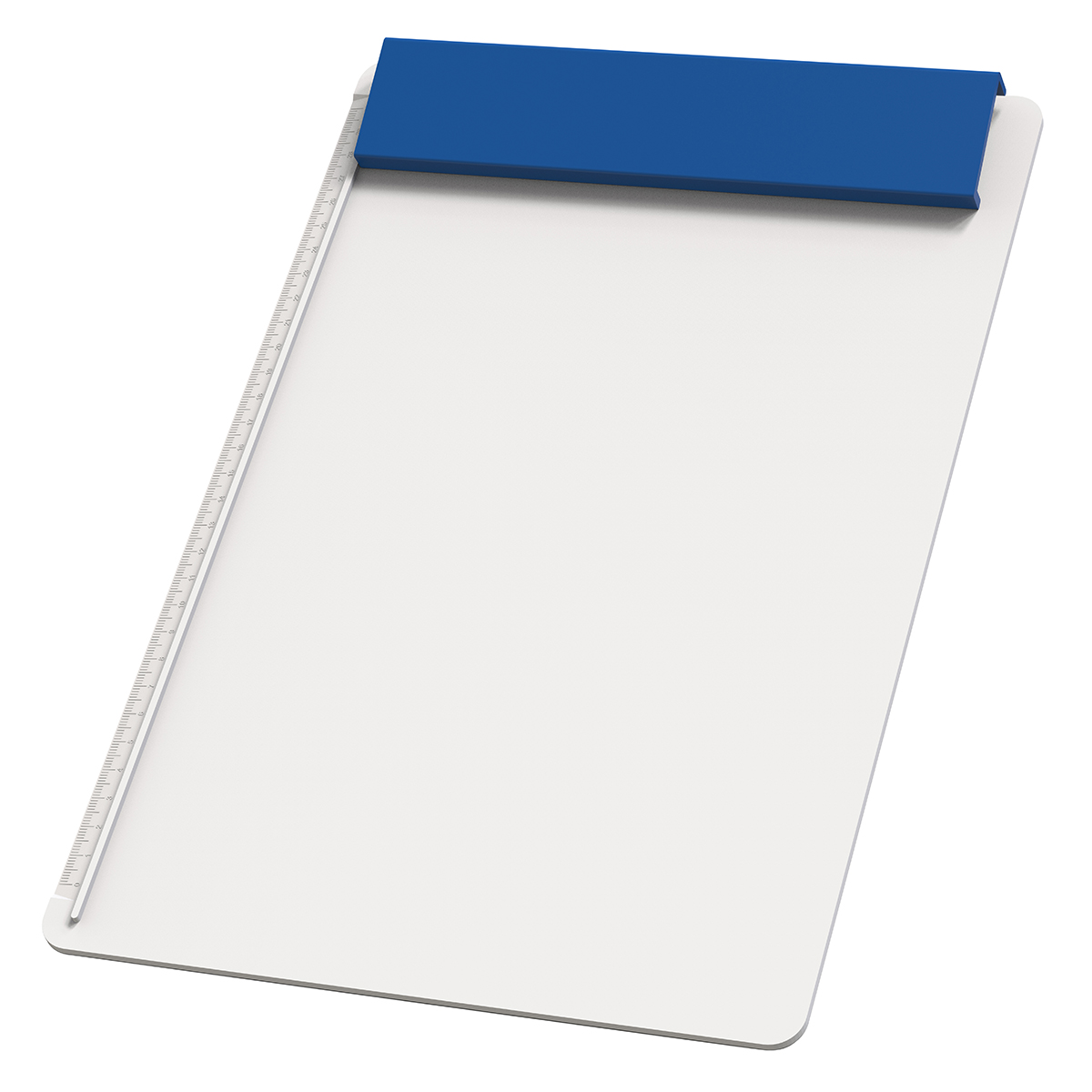 Klemmbrett DIN A4 "Alpha", Platte weiß, Leiste blau