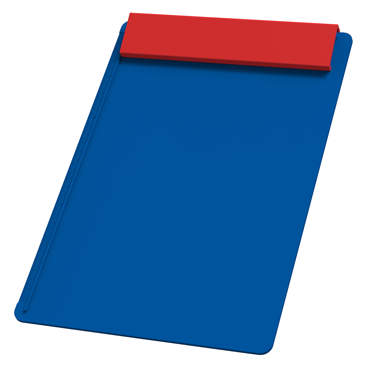 Klemmbrett DIN A4 "Alpha", Platte blau, Leiste rot