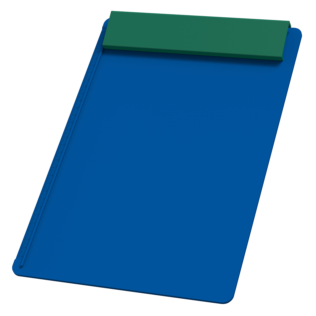 Klemmbrett DIN A4 "Alpha II", Platte blau, Leiste grün