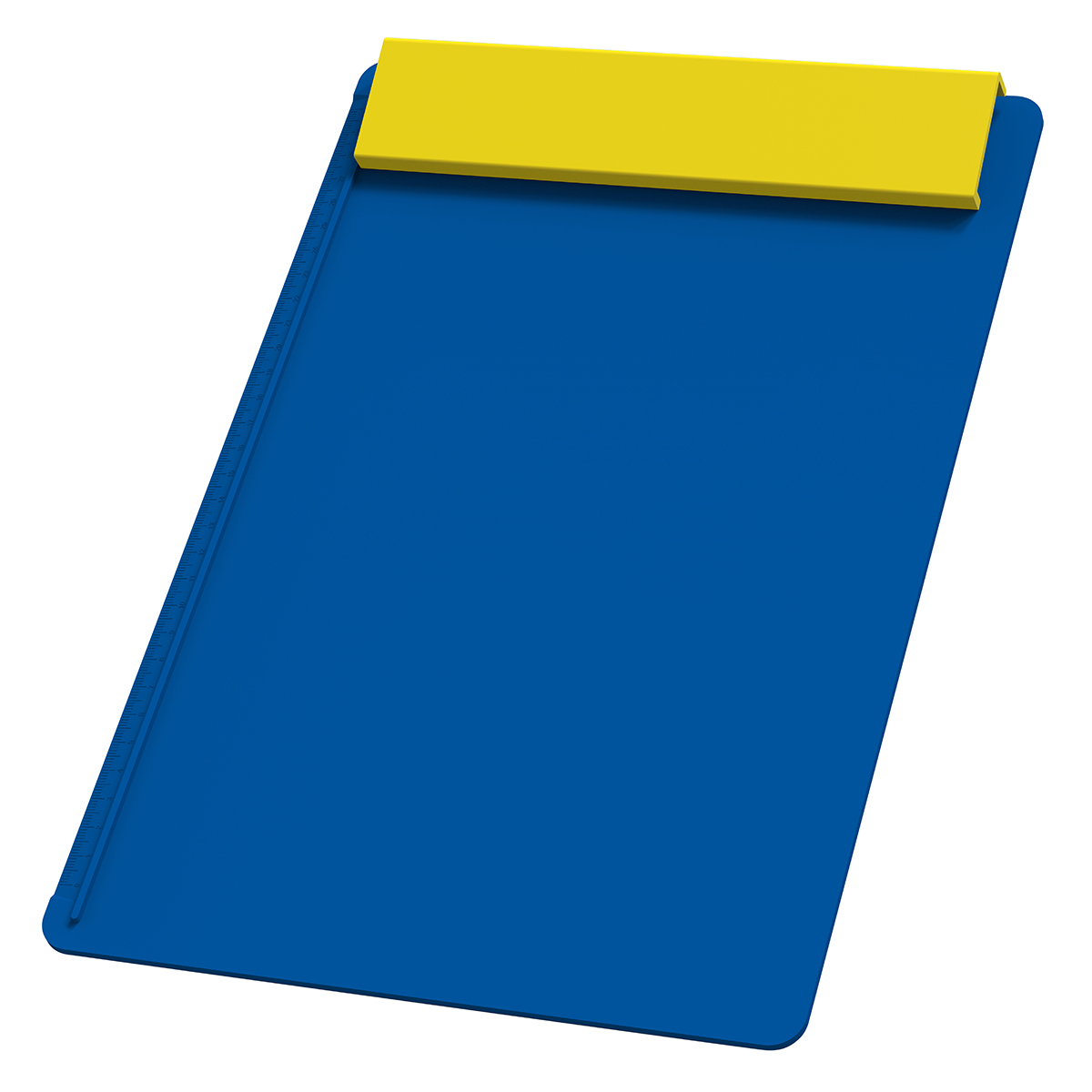 Klemmbrett DIN A4 "Alpha II", Platte blau, Leiste gelb