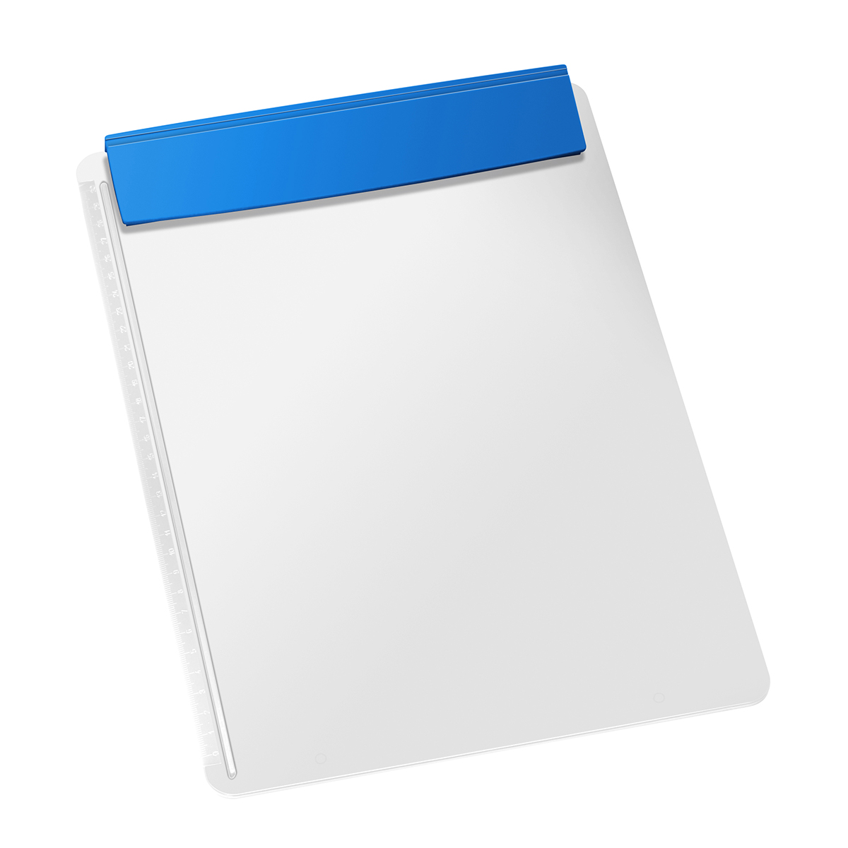 Klemmbrett DIN A4 "Beta", Platte weiß, Leiste blau