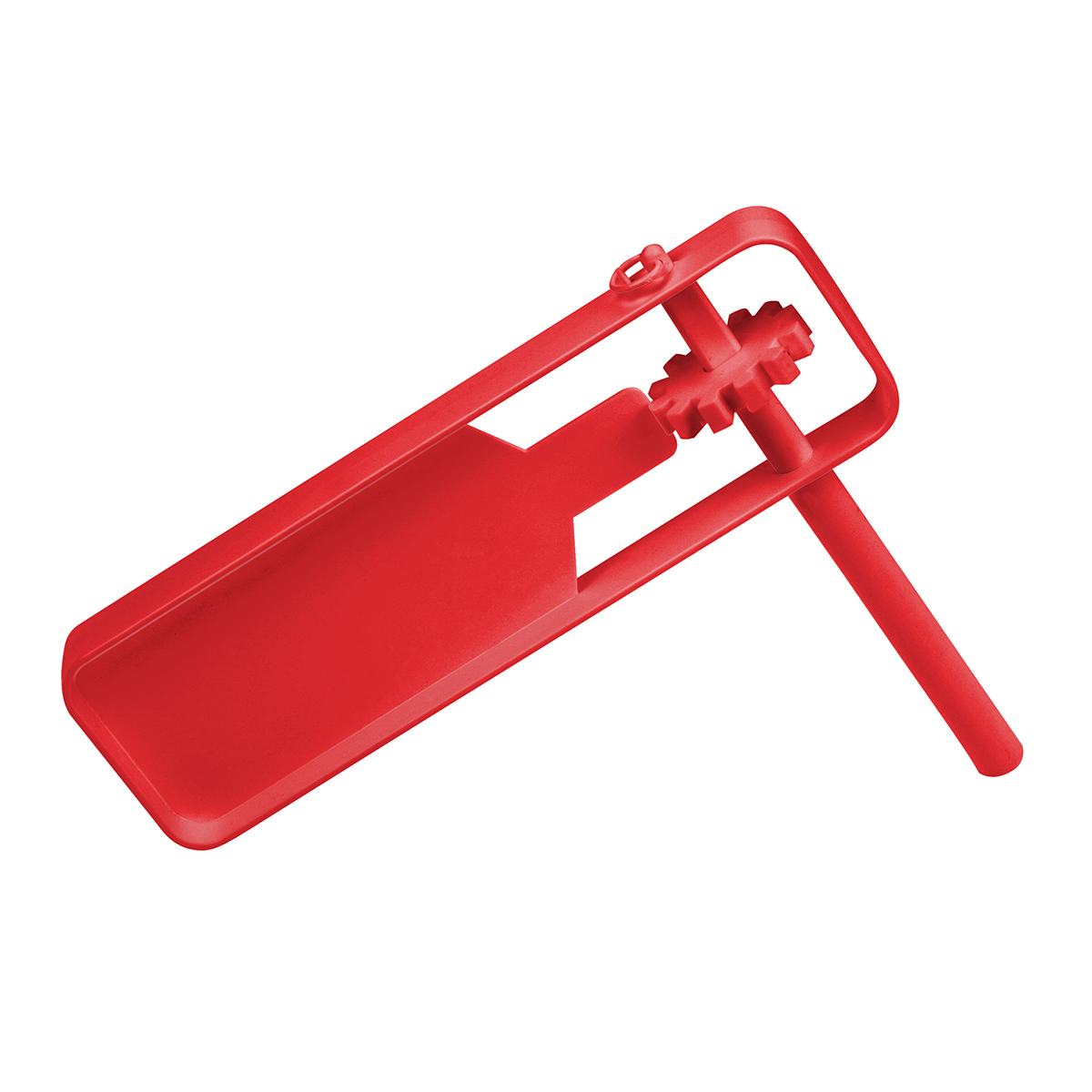 Schnarre, Grundfarbe rot, Griff rot