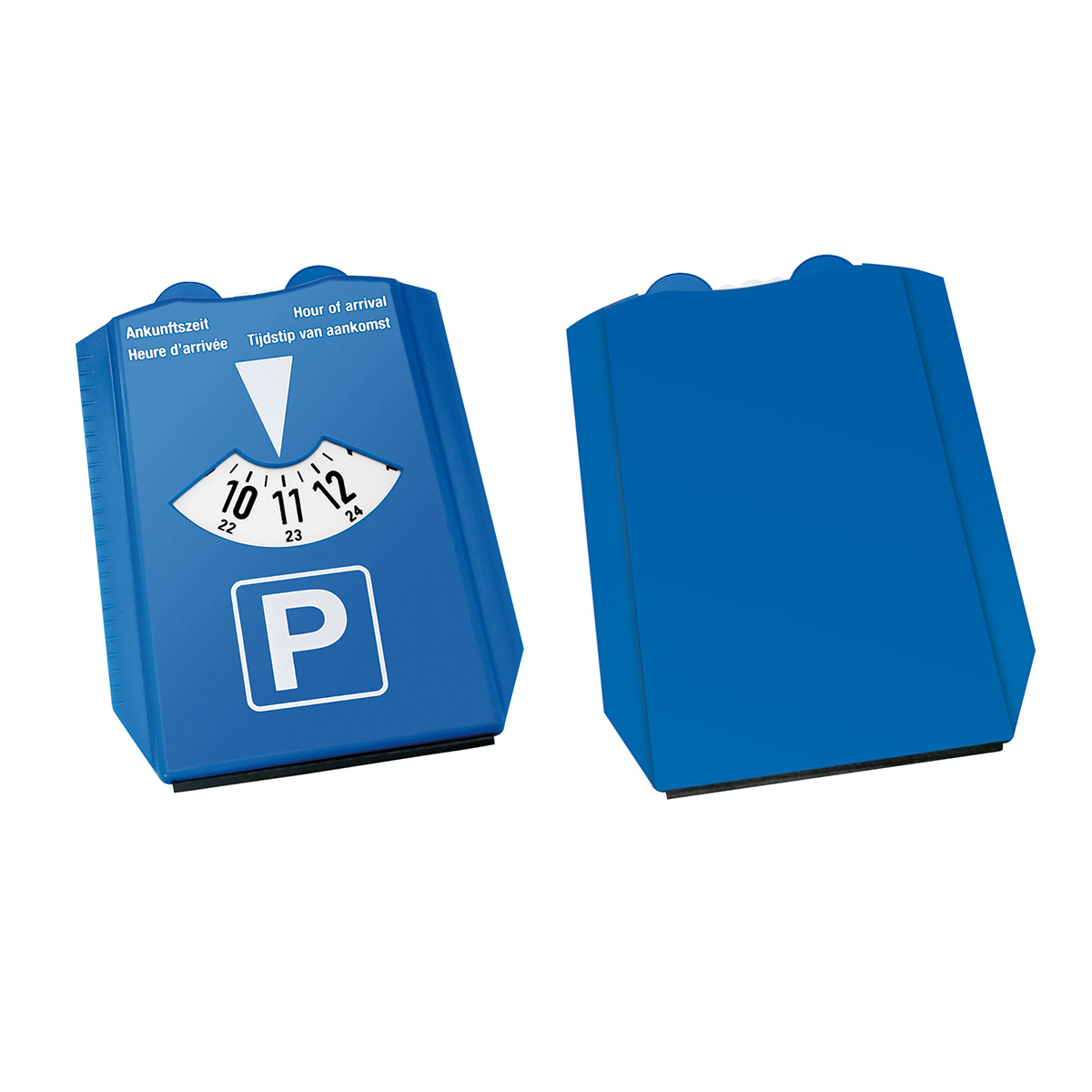 Parkscheibe "Alpha Duo", Vorderseite blau, Rückseite blau, Chip blau