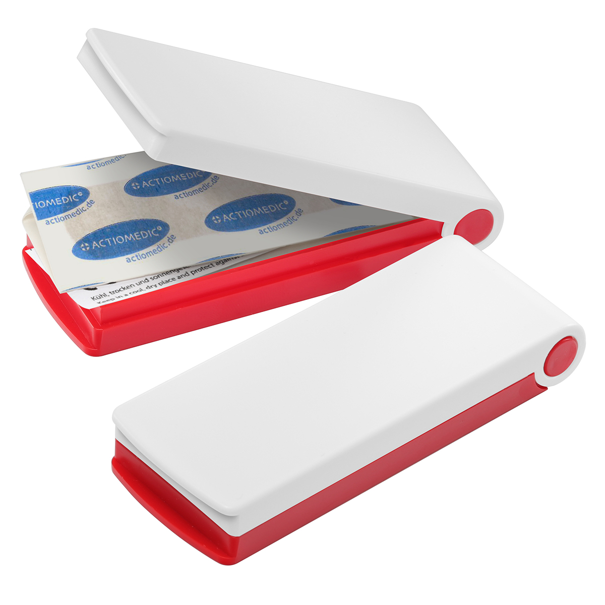 Pflasterbox, Deckel weiß, Unterteil rot