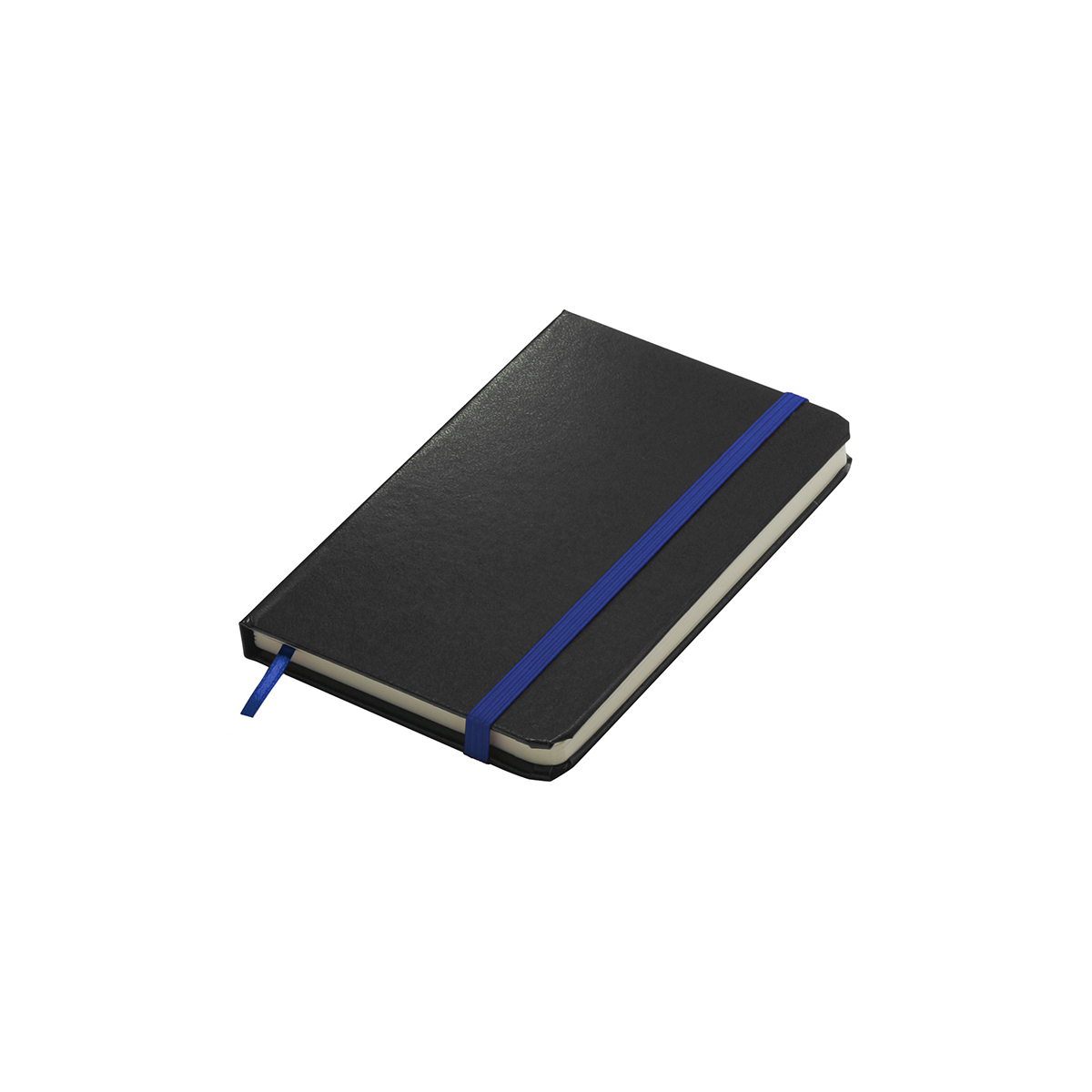Notizbuch, mini, Grundfarbe schwarz, Zusatzfarbe blau