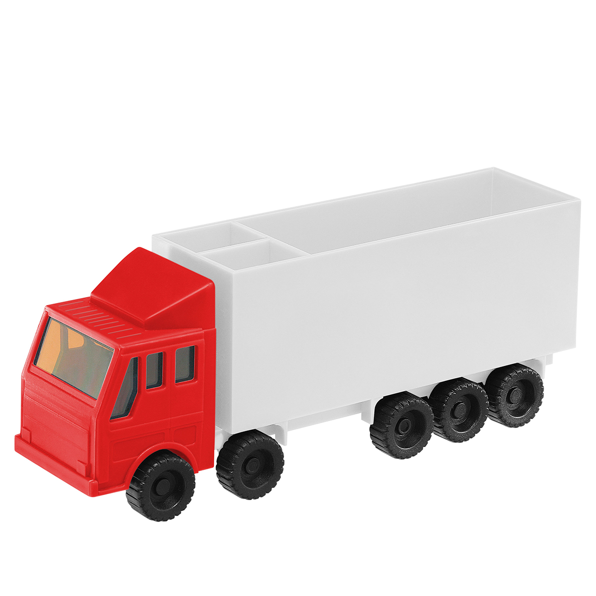 Zettelbox "LKW", Führerhaus rot, Auflieger weiß