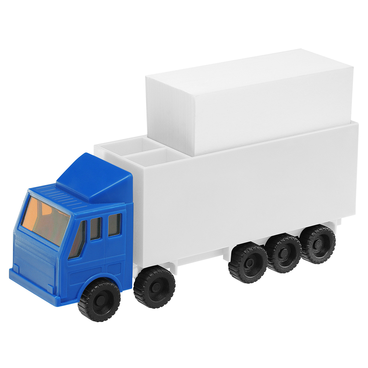 Zettelbox mit Köcher "LKW", Führerhaus blau, Auflieger weiß