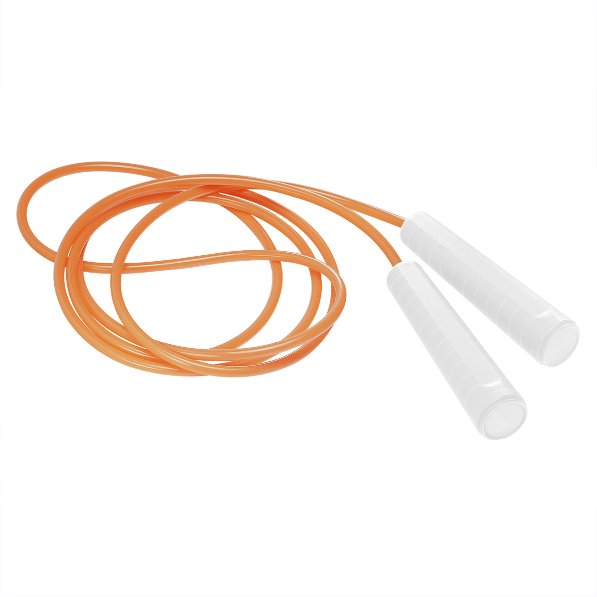 Springseil, Griff weiß, Kappe weiß, Seil neonorange